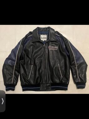 ST LOUIS RAMS FAUX LEATHER BOMBER